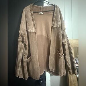 Easel Tan Knit Cardigan